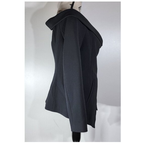 Trouvé Off-Shoulder Asymmetric Zip Jacket, Black, Womens Size Large - Picture 5 of 9